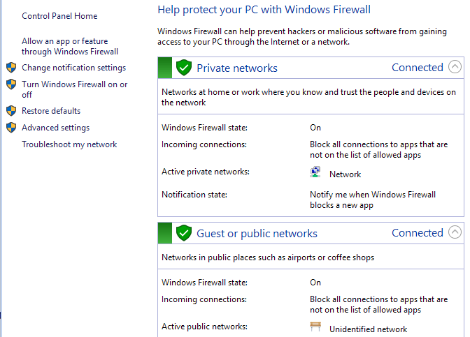 Windows 10 Firewall Blocking Internet